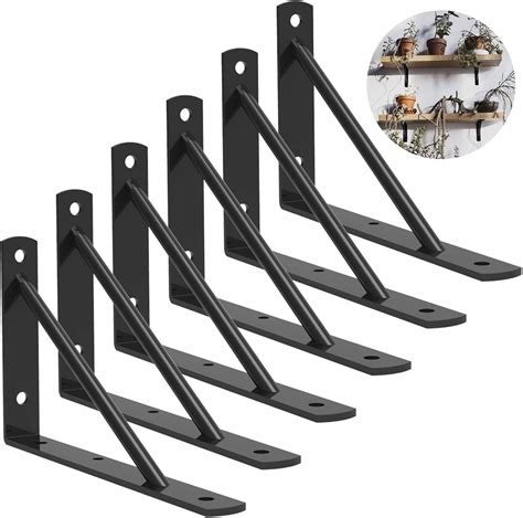 Shelf Brackets 10 Inch, Heavy Duty Metal Shelf Brackets with Lip 